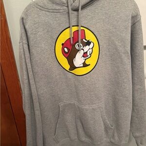 Gray Hoodie with Cartoon Logo